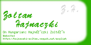 zoltan hajnaczki business card